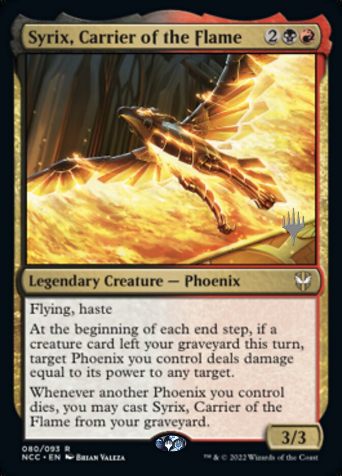 Syrix, Carrier of the Flame (Promo Pack) [Streets of New Capenna Commander Promos] Magic: The Gathering