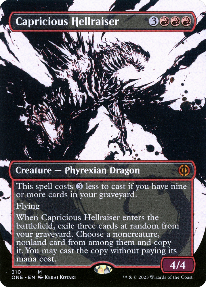 Capricious Hellraiser (Borderless Ichor) [Phyrexia: All Will Be One] Magic: The Gathering