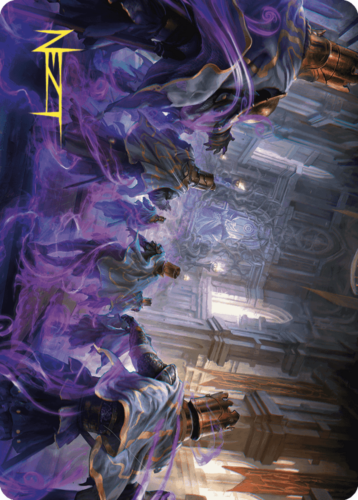 Eerie Interference Art Card (Gold-Stamped Signature) [Wilds of Eldraine Art Series] Magic: The Gathering