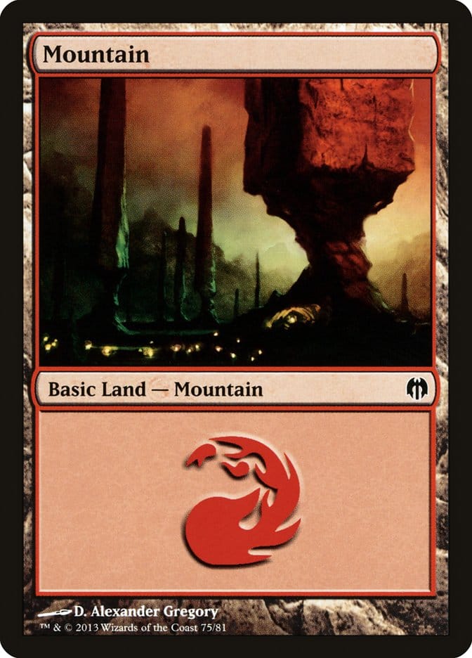 Mountain (75) [Duel Decks: Heroes vs. Monsters] Magic: The Gathering