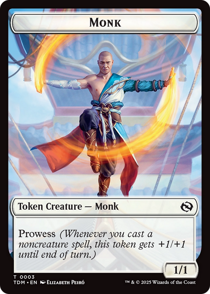 Monk // Treasure Double-Sided Token [Tarkir: Dragonstorm Commander Tokens] Magic: The Gathering