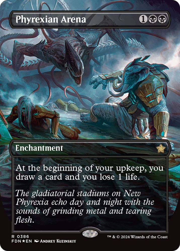 Phyrexian Arena (Borderless) (Mana Foil) [Foundations] Magic: The Gathering