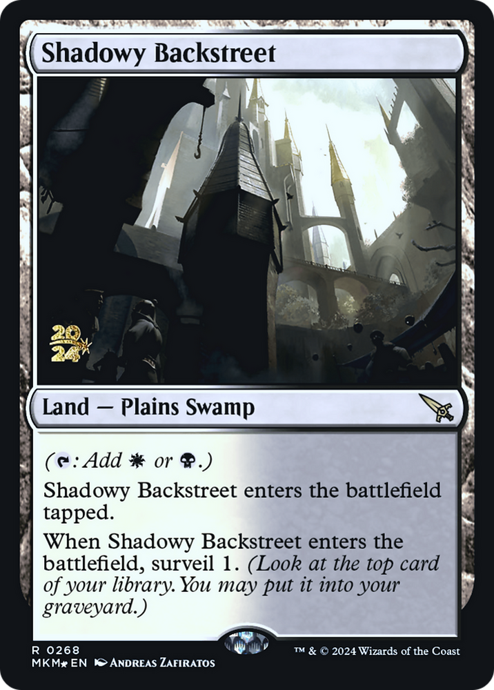 Shadowy Backstreet [Murders at Karlov Manor Prerelease Promos] Magic: The Gathering