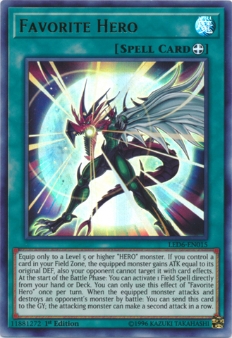 Favorite Hero [LED6-EN015] Ultra Rare - Yugioh Cards For Your TCG Needs!