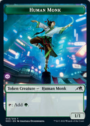 Spirit (002) // Human Monk Double-Sided Token [Kamigawa: Neon Dynasty Tokens] Magic: The Gathering
