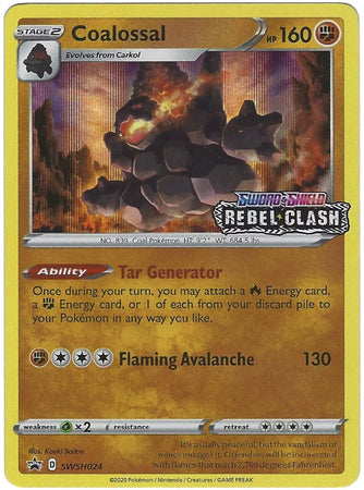 Coalossal (SWSH024) (Prerelease Promo) [Sword & Shield: Black Star Promos] Pokémon