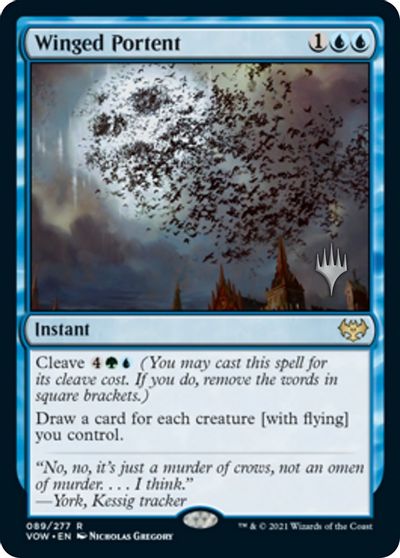 Winged Portent (Promo Pack) [Innistrad: Crimson Vow Promos] Magic: The Gathering