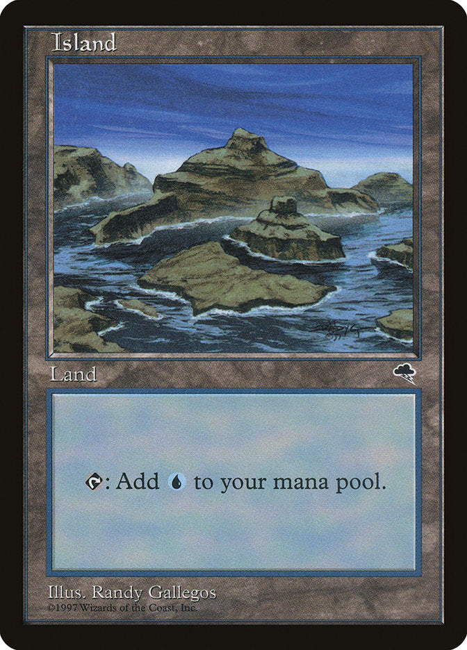 Island (Signature on Right / Blue Sky) [Tempest] Magic: The Gathering
