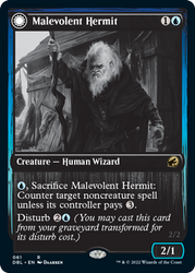 Malevolent Hermit // Benevolent Geist [Innistrad: Double Feature] Magic: The Gathering