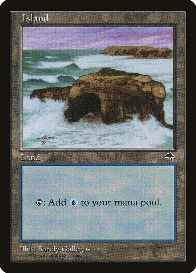 Island (Signature on Left) [Tempest] Magic: The Gathering