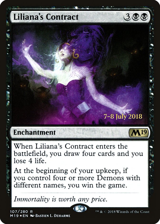 Liliana's Contract [Core Set 2019 Prerelease Promos] Magic: The Gathering