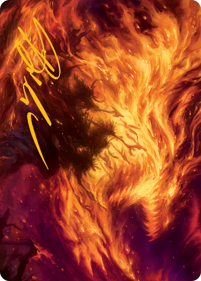 Stoke the Flames Art Card (Gold-Stamped Signature) [March of the Machine Art Series] Magic: The Gathering