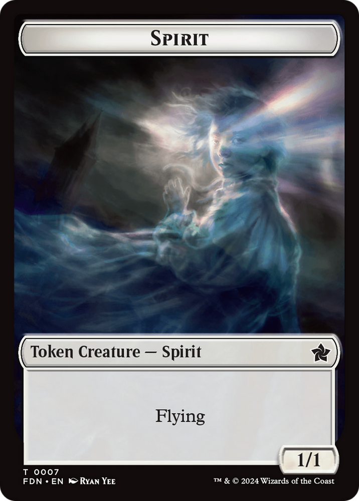 Spirit // Cat (0001) Doubled-Sided Token [Foundations Tokens] Magic: The Gathering