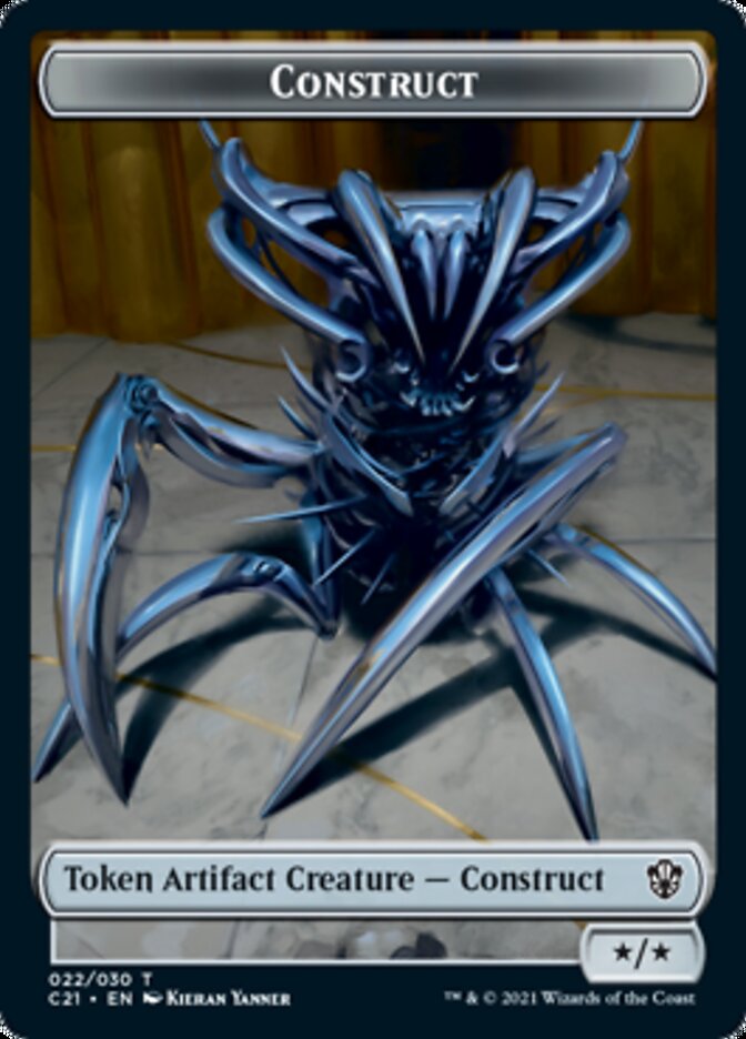 Construct (022) // Treasure Double-Sided Token [Commander 2021 Tokens] Magic: The Gathering