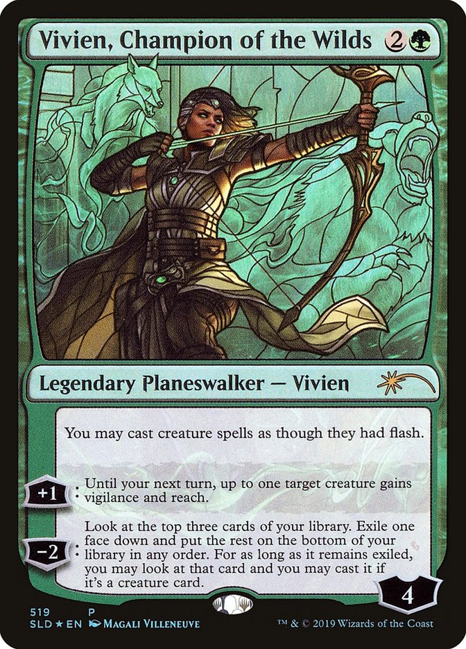 Vivien, Champion of the Wilds (Stained Glass) [Secret Lair Drop Promos] Magic: The Gathering