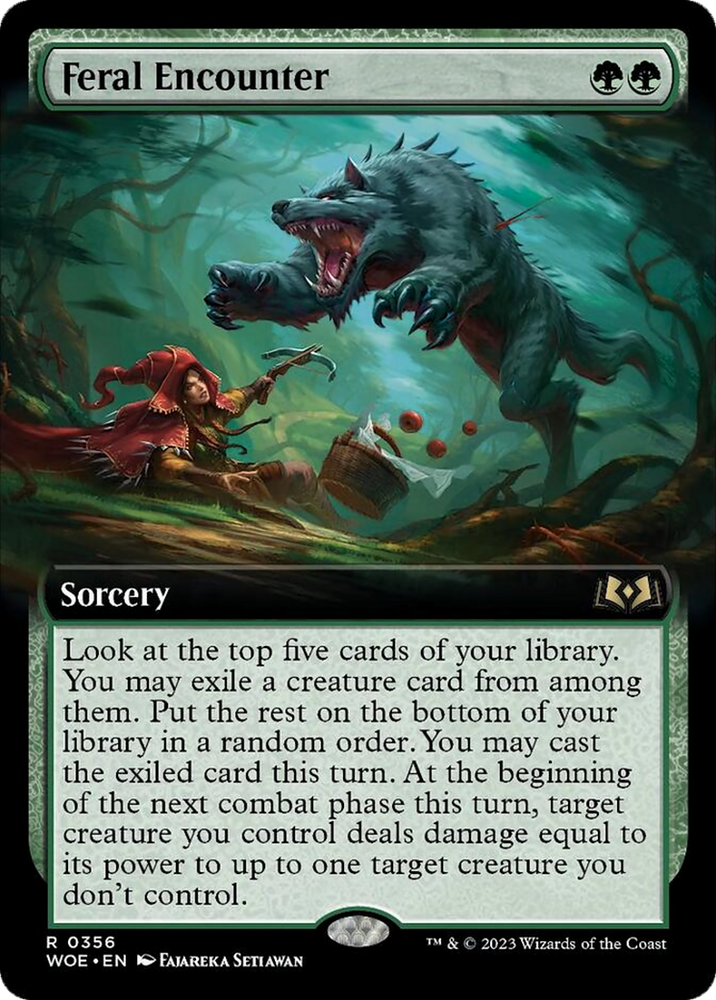Feral Encounter (Extended Art) [Wilds of Eldraine] Magic: The Gathering