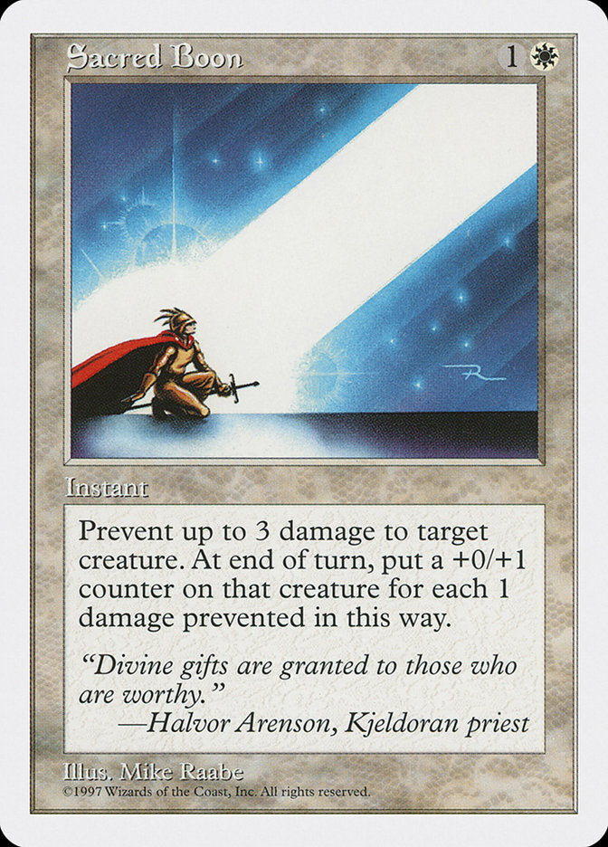 Sacred Boon [Fifth Edition] Magic: The Gathering