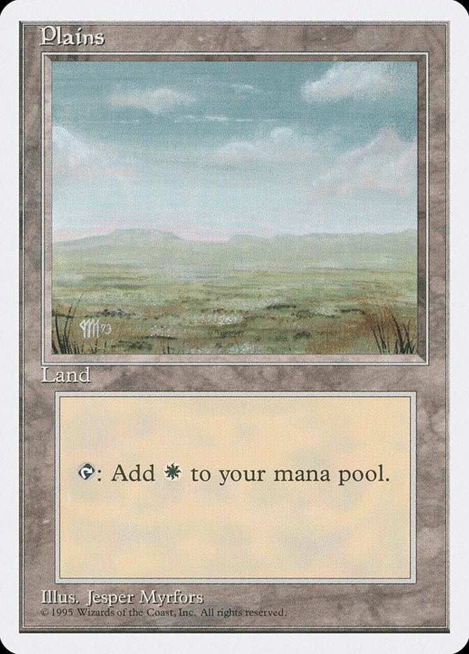 Plains (Signature on Left) [Fourth Edition] Magic: The Gathering