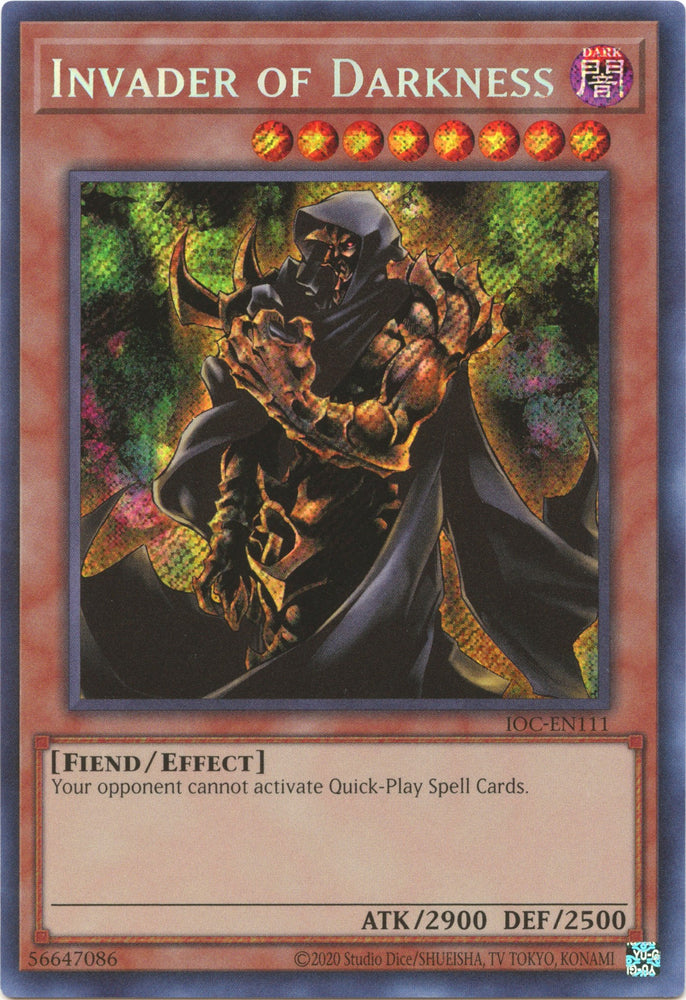 Invader of Darkness (25th Anniversary) [IOC-EN111] Secret Rare - Yugioh Cards For Your TCG Needs!