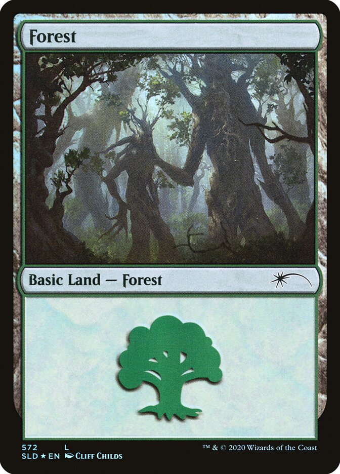 Forest (Tree Hugging) (572) [Secret Lair Drop Promos] Magic: The Gathering