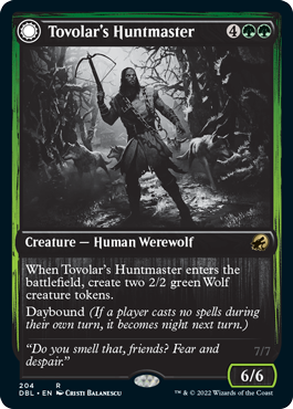 Tovolar's Huntmaster // Tovolar's Packleader [Innistrad: Double Feature] Magic: The Gathering