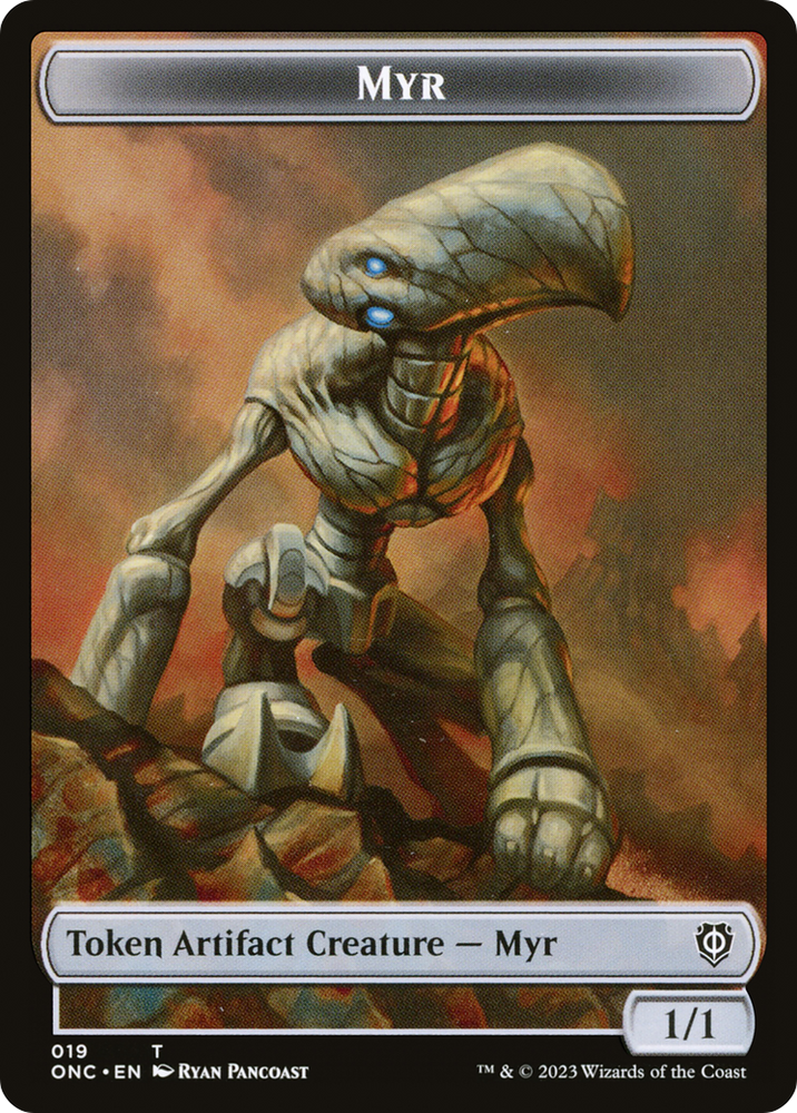 Myr // Thopter Double-Sided Token [Phyrexia: All Will Be One Commander Tokens] Magic: The Gathering