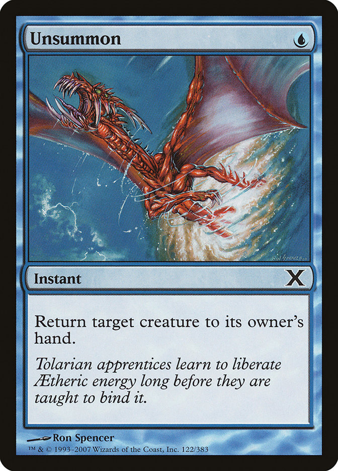 Unsummon [Tenth Edition] Magic: The Gathering