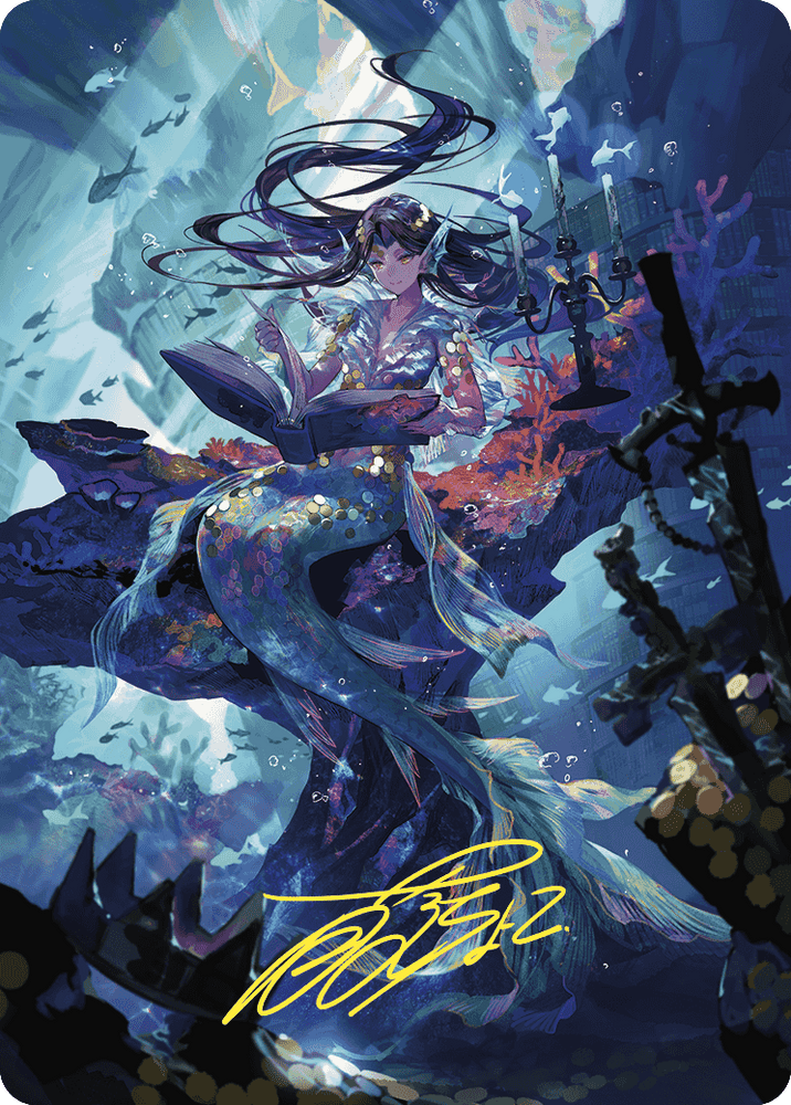 Rhystic Study Art Card (Gold-Stamped Signature) [Wilds of Eldraine Art Series] Magic: The Gathering