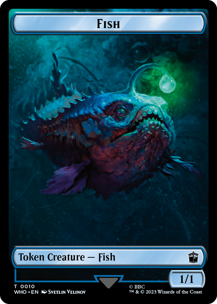 Fish // Clue (0021) Double-Sided Token [Doctor Who Tokens] Magic: The Gathering