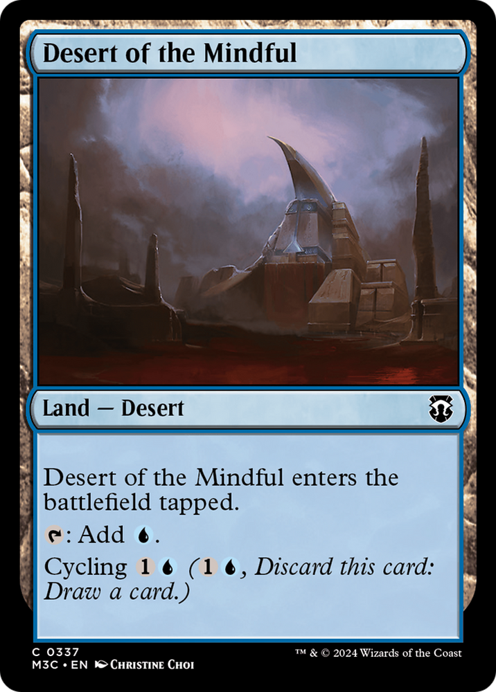 Desert of the Mindful (Ripple Foil) [Modern Horizons 3 Commander] Magic: The Gathering