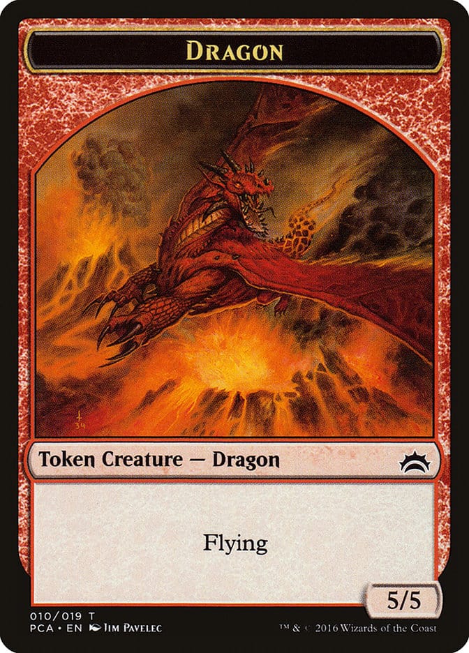 Dragon // Saproling Double-Sided Token [Planechase Anthology Tokens] Magic: The Gathering