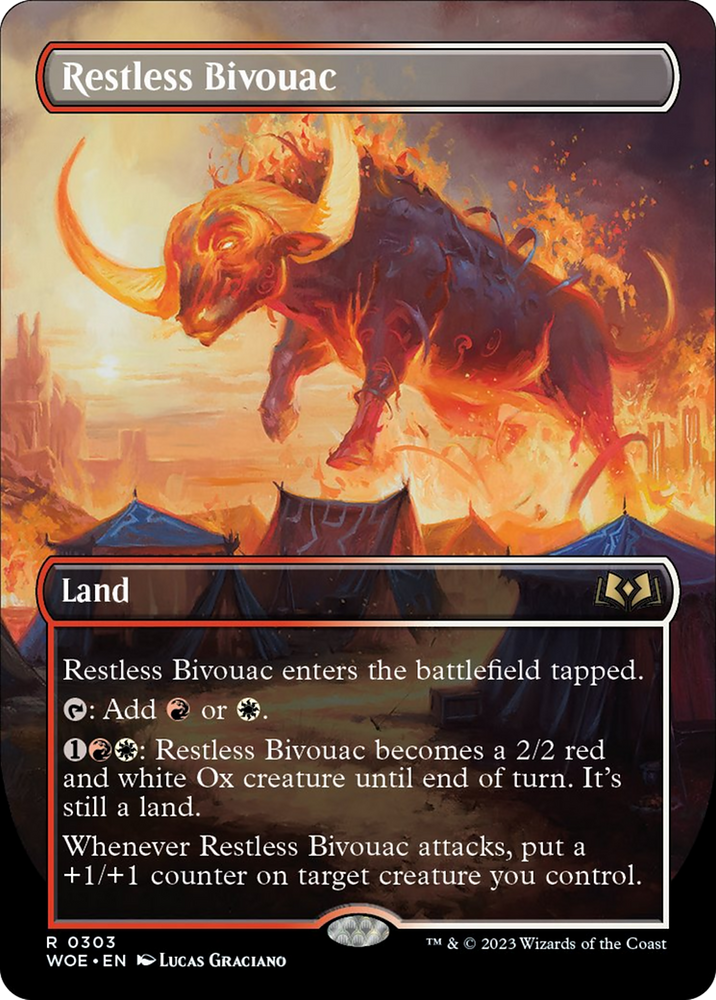 Restless Bivouac (Borderless Alternate Art) [Wilds of Eldraine] Magic: The Gathering