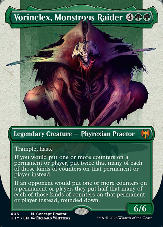 Vorinclex, Monstrous Raider (Borderless Concept Praetors) [Phyrexia: All Will Be One] Magic: The Gathering