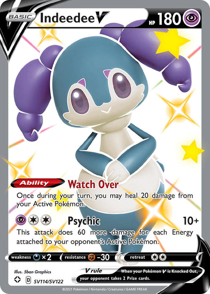 Indeedee V (SV114/SV122) [Sword & Shield: Shining Fates] - Pokemon Cards For Your TCG Needs! Pokémon