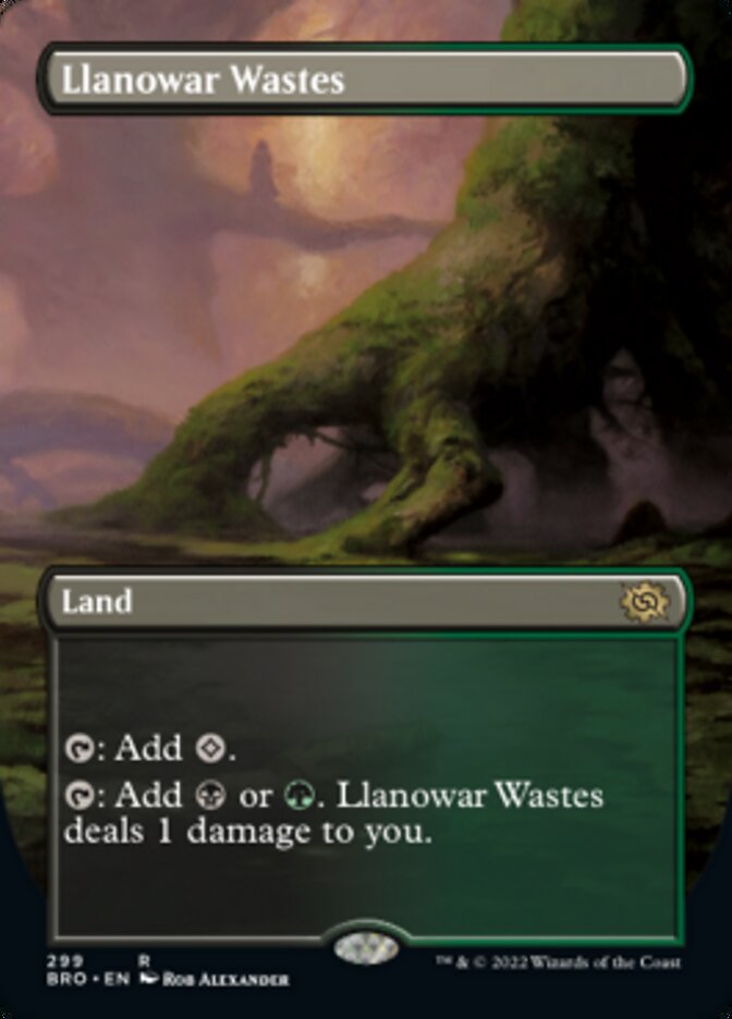 Llanowar Wastes (Borderless Alternate Art) [The Brothers' War] Magic: The Gathering