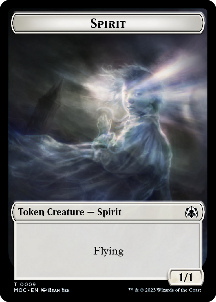 Spirit (9) // Spirit (13) Double-Sided Token [March of the Machine Commander Tokens] Magic: The Gathering