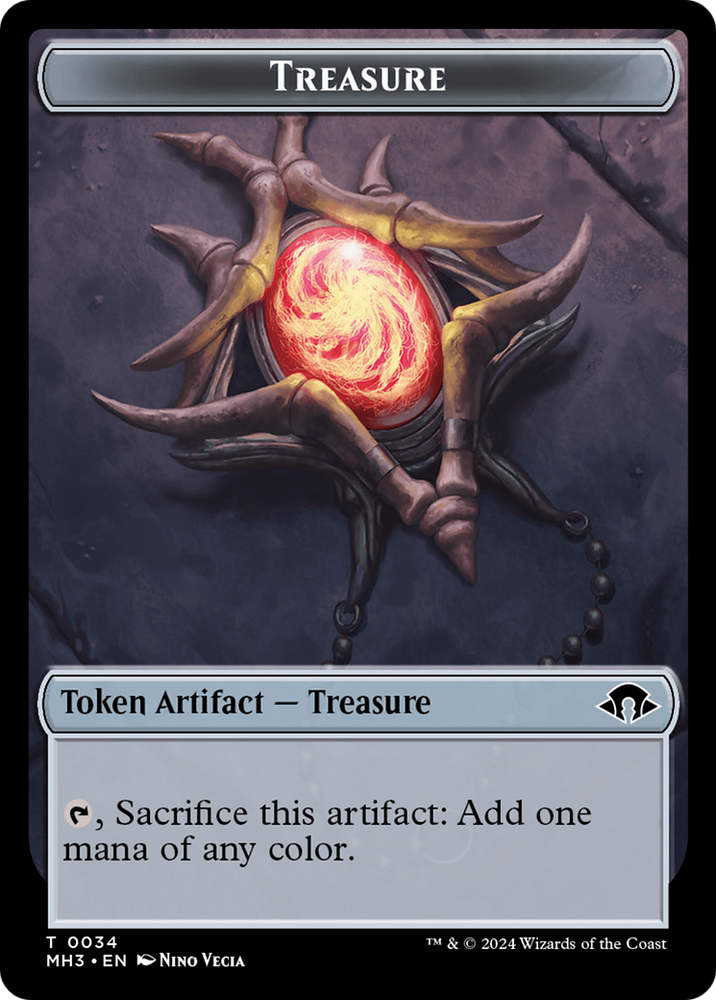Dragon // Treasure Double-Sided Token [Modern Horizons 3 Commander Tokens] Magic: The Gathering