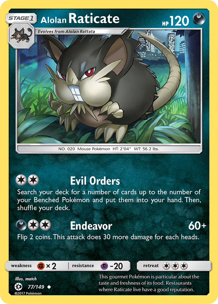 Alolan Raticate (77/149) [Sun & Moon: Base Set] Pokémon