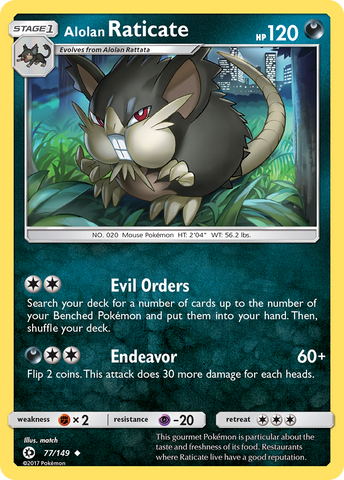 Alolan Raticate (77/149) [Sun & Moon: Base Set] Pokémon