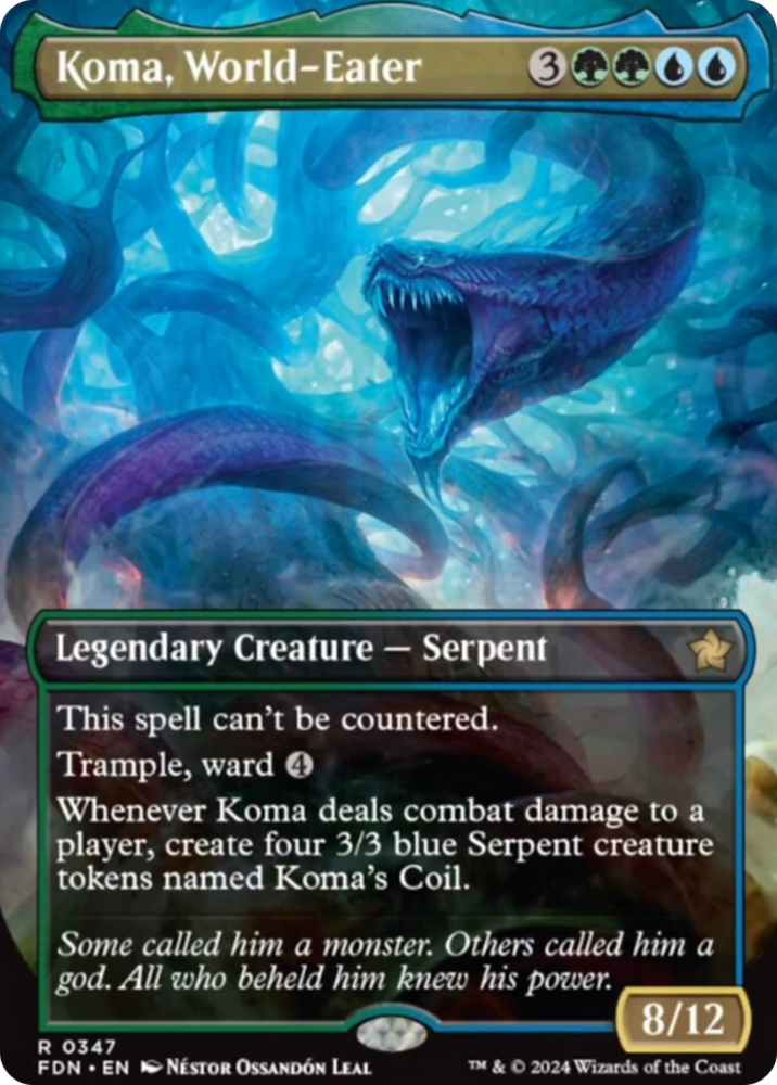 Koma, World-Eater (Borderless) [Foundations] Magic: The Gathering