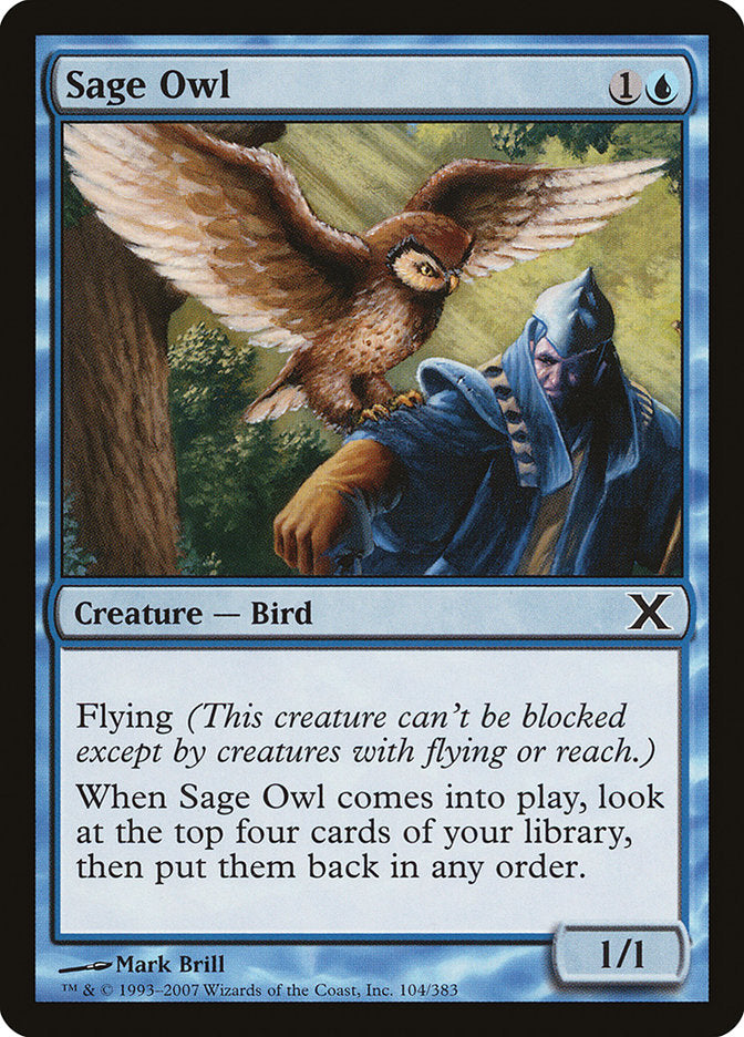 Sage Owl [Tenth Edition] Magic: The Gathering