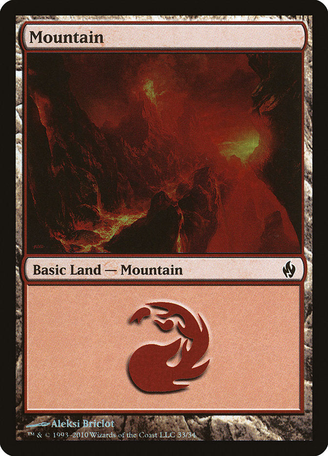 Mountain (33) [Premium Deck Series: Fire and Lightning] Magic: The Gathering
