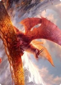 Goldspan Dragon Art Card [Kaldheim Art Series] Magic: The Gathering
