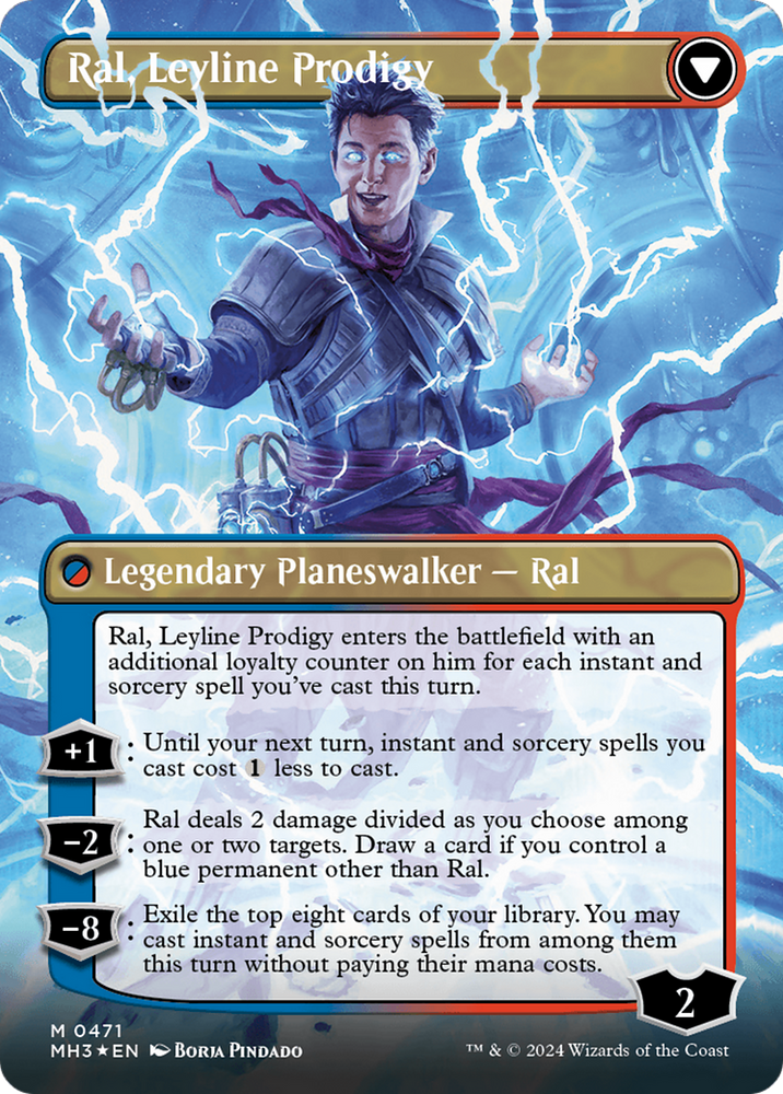 Ral, Monsoon Mage // Ral, Leyline Prodigy (Borderless) (Textured Foil) [Modern Horizons 3] Magic: The Gathering