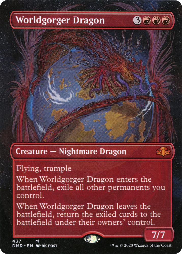 Worldgorger Dragon (Borderless Alternate Art) [Dominaria Remastered] Magic: The Gathering