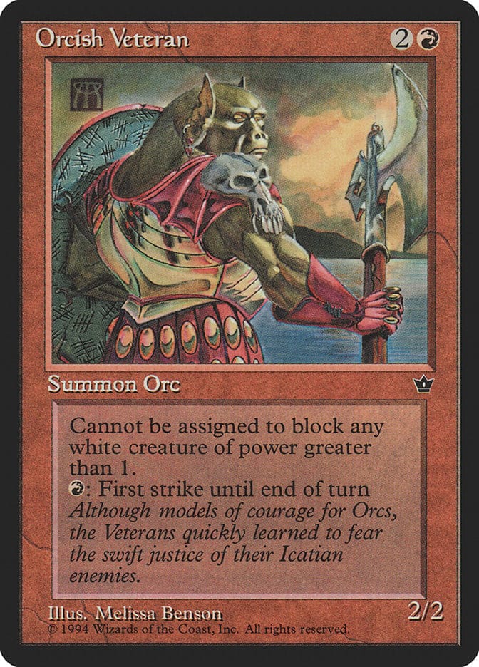 Orcish Veteran (Melissa A. Benson) [Fallen Empires] Magic: The Gathering