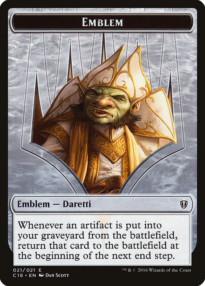 Daretti, Scrap Savant Emblem // Thopter Double-Sided Token [Commander 2016 Tokens] Magic: The Gathering