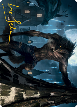 Stalking Predator Art Card (Gold-Stamped Signature) [Innistrad: Midnight Hunt Art Series] Magic: The Gathering