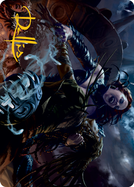 Olivia's Midnight Ambush Art Card (Gold-Stamped Signature) [Innistrad: Midnight Hunt Art Series] Magic: The Gathering