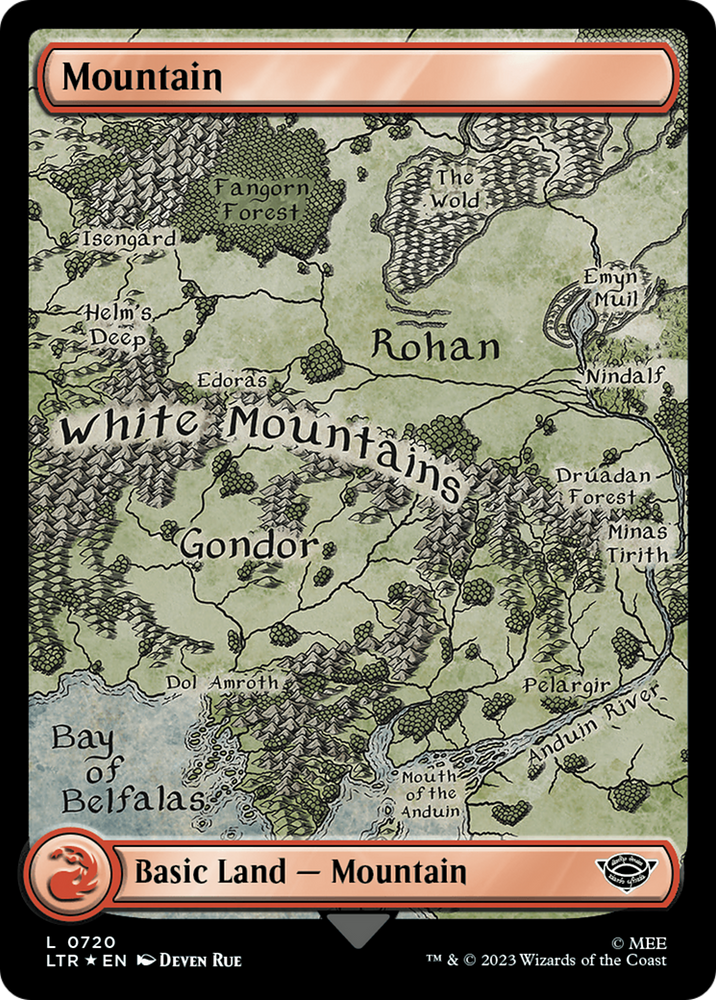 Mountain (720) (Surge Foil) [The Lord of the Rings: Tales of Middle-Earth] Magic: The Gathering